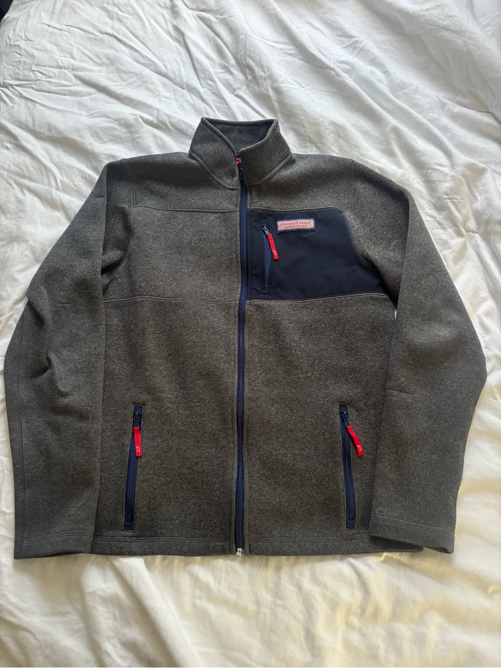 Vineyard Vines Gray Fleece Jacket Youth XL (18)